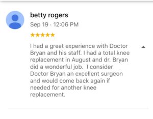 Dr Andrew Bryan Portland Knee Replacement Surgery -Patient Review