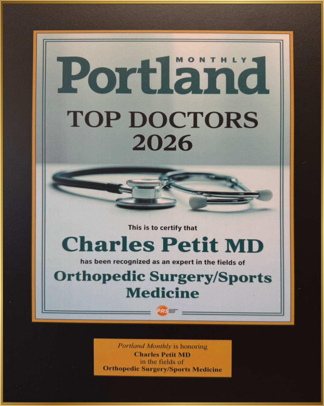 Charles Petit MD Portland Monthly 2026 Top Doctors recognition