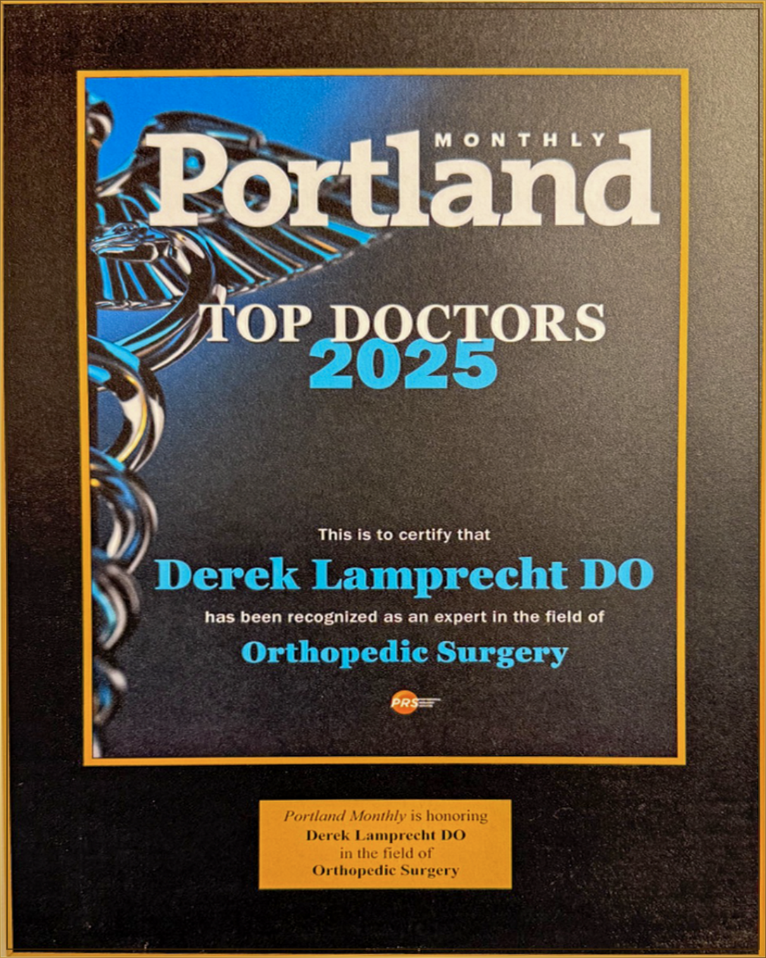 Derek Lamprecht DO Portland Monthly 2025 Top Doctors recognition