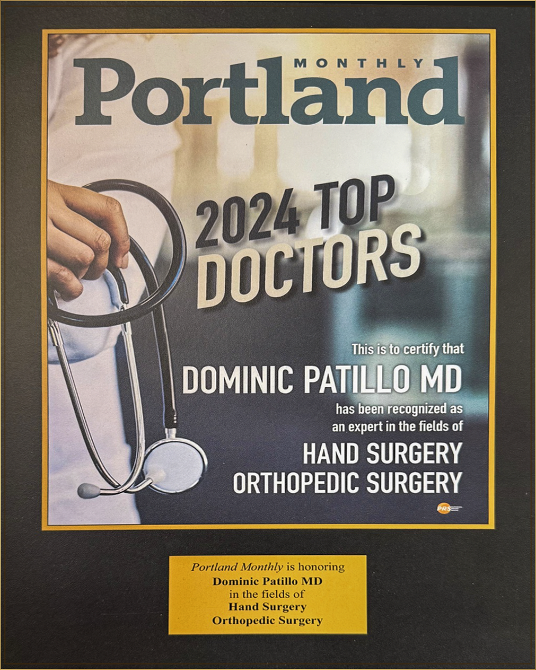 Dominic Patillo MD Portland Monthly 2024 Top Doctors recognition