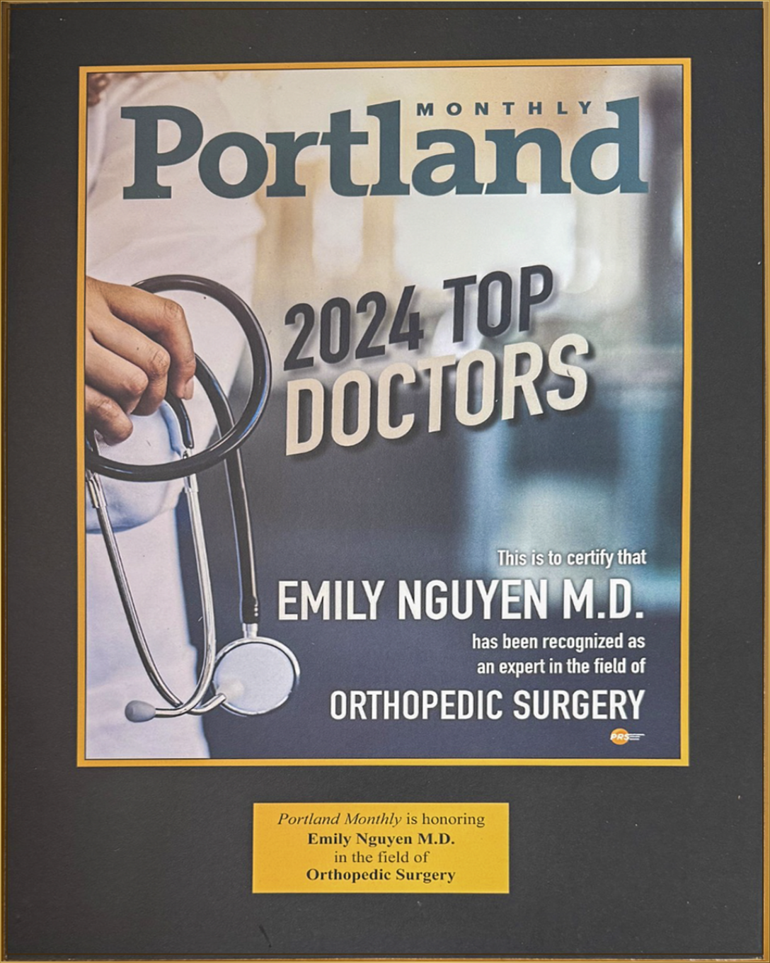 Emily Nguyen MD, Portland Monthly 2024 Top Doctors, Orthopedic Surgery