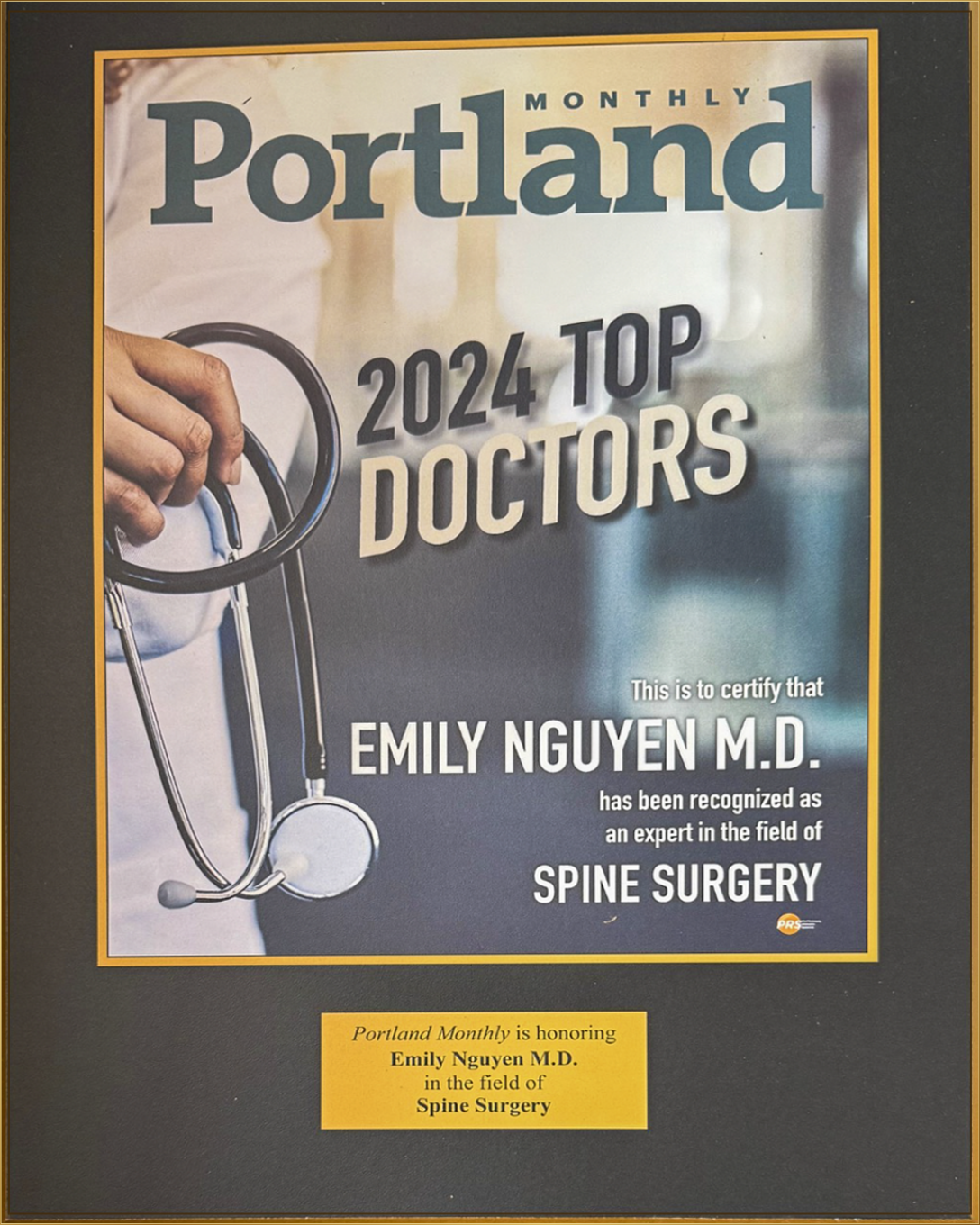 Emily Nguyen MD, Portland Monthly 2024 Top Doctors, Spine Surgery