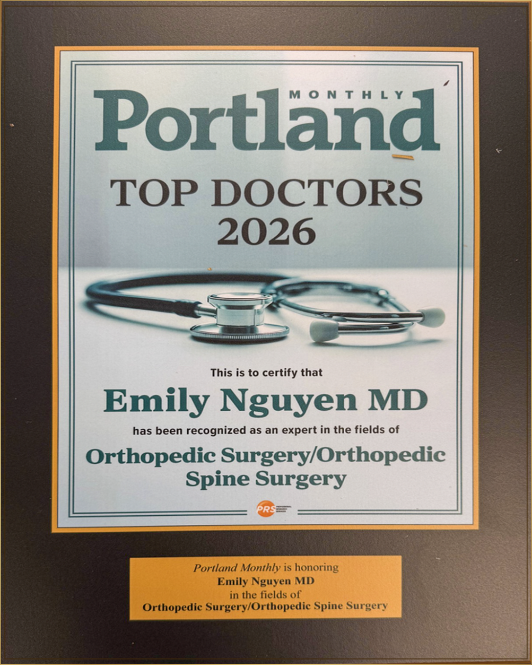 Emily Nguyen MD, Portland Monthly 2026 Top Doctors, Orthopedic Surgery and Orthopedic Spine Surgery